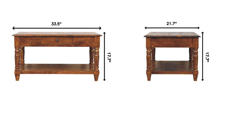 Turned Legs Drawer Table