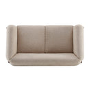Contemporary Boucle Sherpa Sofa With Birch Wood Legs
