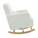 Accent Rocking Chair With Pillow, Spacious & Comfortable Seating For Living Room Or Bedroom - Cream White