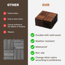 Acacia Wood Interlocking Deck Tiles Checker Pattern For Outdoor Flooring