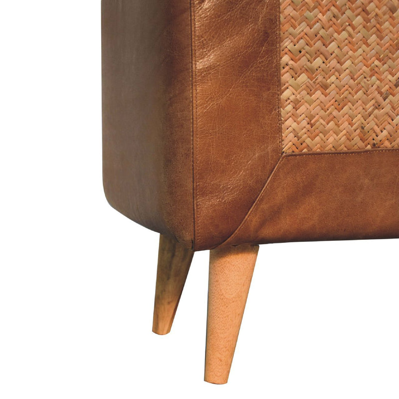 Buffalo - Large Seagrass Hide Nordic Bench - Oak