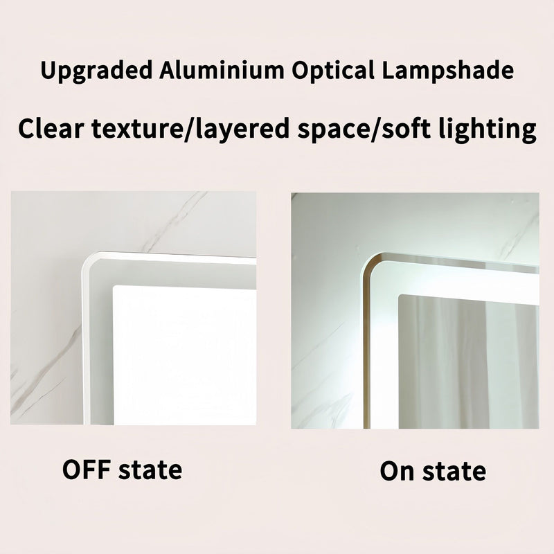 LED Bathroom Mirror Vanity Mirrors With Front Lights Wall Mounted Anti-Fog Frameless Make Up Mirror With Light 5 Mm Copper-Free Silver Mirror Horizontal Or Vertical