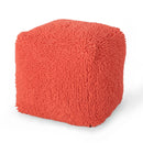 Sunny - Square Pouf, Versatile Ottoman Or Floor Cushion - Coral