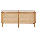 Kirkby - Bohemian Outdoor Patio Cushioned Sofa Weatherproof 56.25In - Teak / Beige