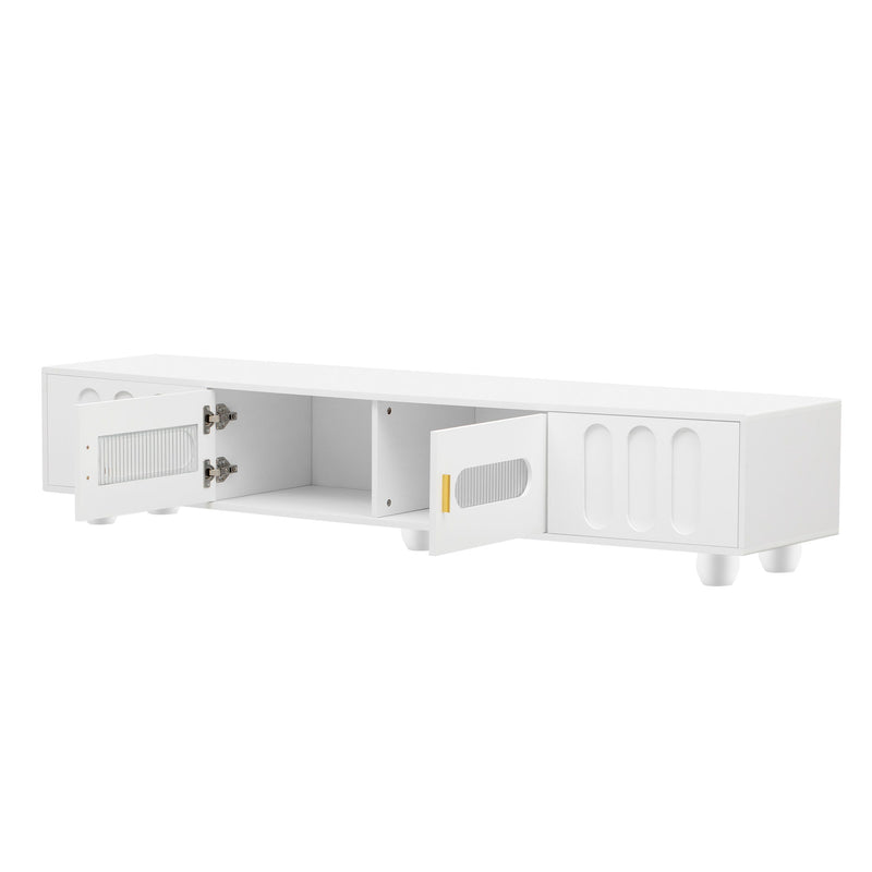 Modern TV Stand For TVs Up To 80", 2 Drawers And Cabinet