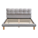 Upholstered Platform Bed Frame With Cookie Shaped Headboard