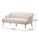 Comfy 3 Seat Sofa With Wooden Legs, For Living Room And Study