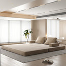 Multifunctional Convertible Sofa Bed With 2 Tumbler Backrests And 2 Pillows, Deep Seat Couch