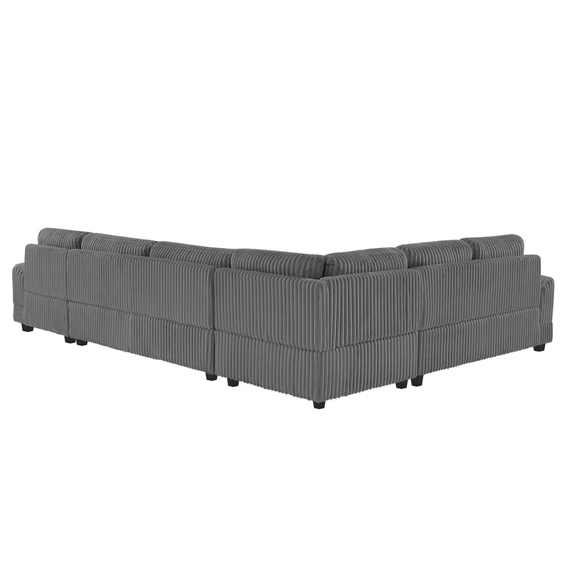 Oversized Sectional Sofa U - Shaped Sofa Couch Modern Sofa Upholstered In Soft Corduroy With A Chaise Lounge For Living Room