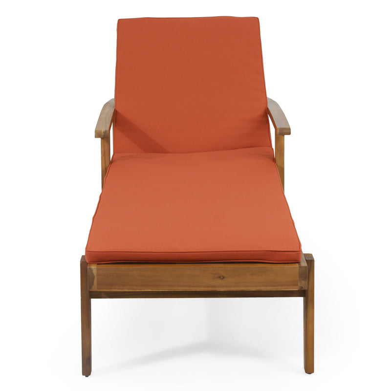 Jason - Black Chaise Lounge Adjustable Acacia Wood Outdoor Furniture