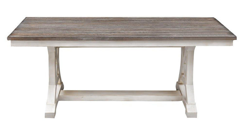 Bar Harbor Hand Painted Plank Style Top Dining Table