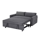 Pull-Out 2 Seat Modern Sleeper Sofa With 2 Throw Pillows And USB Ports