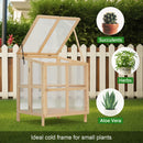 2 Tier Foldable Cold Frame Greenhouse, Portable Wooden Greenhouse Garden Cold Frame Raised Planter Box With Shelves - Natural Wood