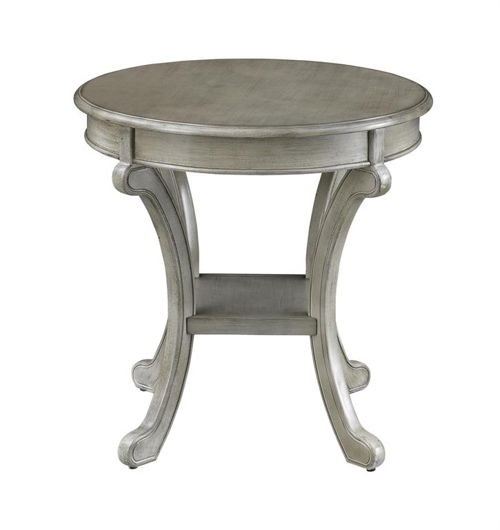 Round Accent Table with Curved Leg Base
