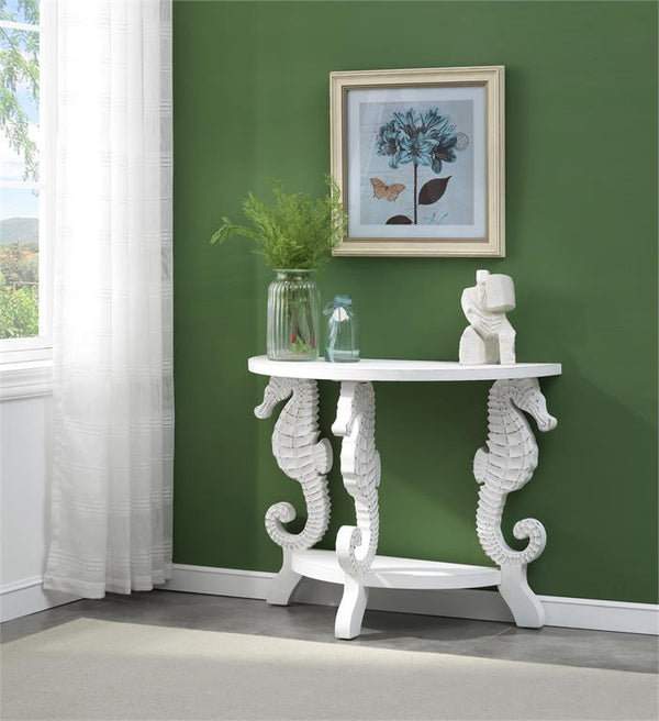 Mira Demilune Console Table with Seahorse Legs