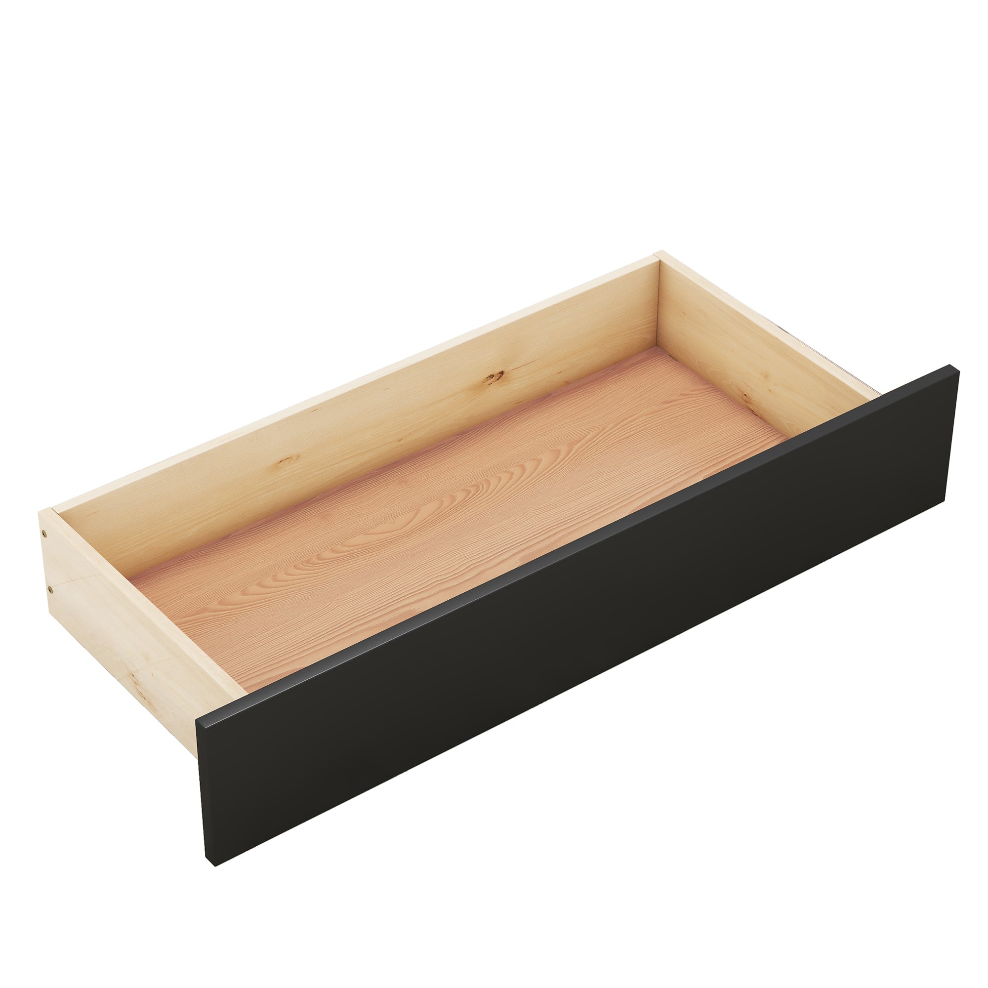 Queen Size Wood Storage Platform Bed with 2 Drawers, Rattan Headboard and Footboard, Black - Atlantic Fine Furniture Melbourne FL