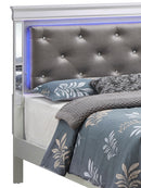 Bed With LED Light Accents Headboard