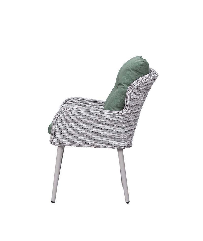 Jenneva - Patio Set - Night Green Fabric & Gray Finish