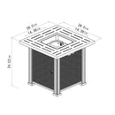 28" Square Fire Pit Table - Brown