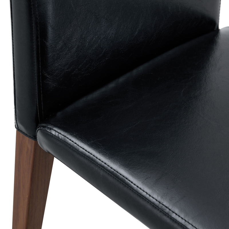 Simple Versatile Dining Chairs Set With Comfortable Design And Sturdy Metal Legs, 4 Piece Set - Black / Dark Walnut