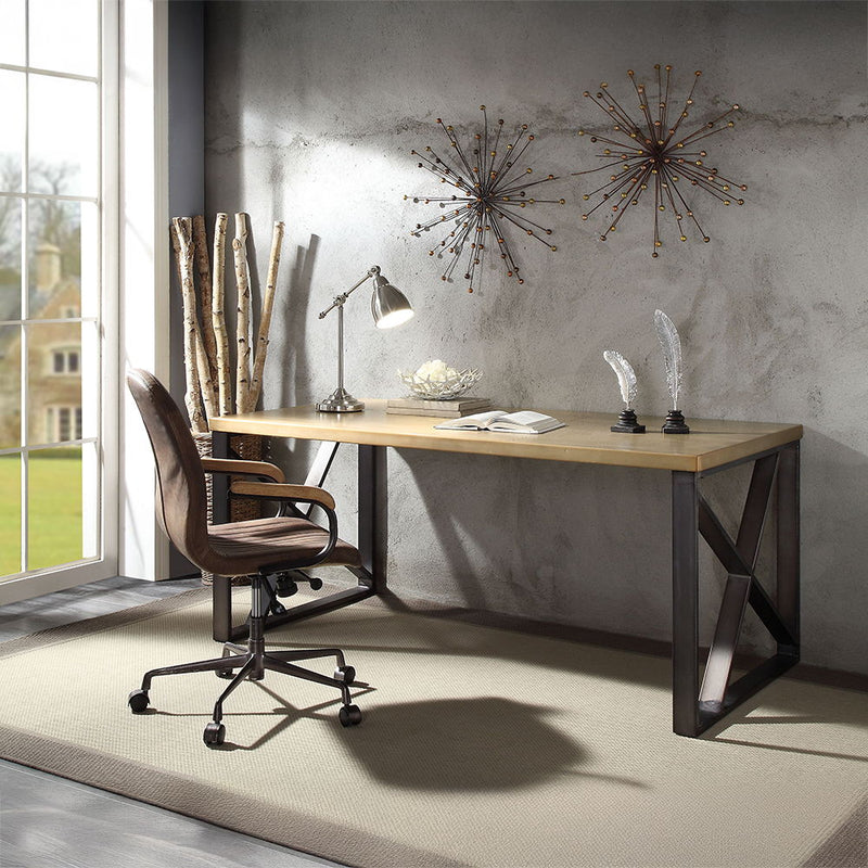 Jennavieve - Executive Writing Desk - Gold Aluminum