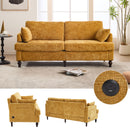 Chenille 2 Seater Sofa With LED Light, USB Charging Port, And Storage Bag