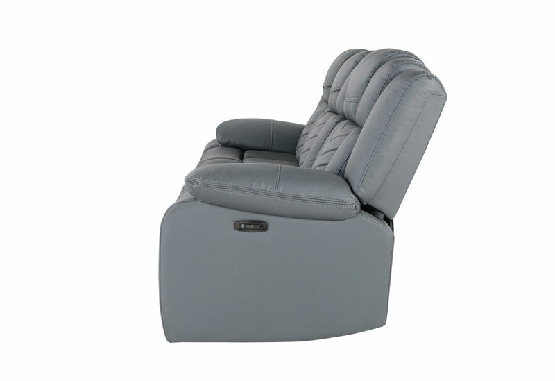 Raize - 10 Power Reclining Sofa With DDT, WC And LED - Gray