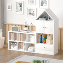 Versatile Children's Bookshelf With House Shaped Design, Multi Functional Storage