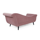 Auroral - Velvet Upholstered Chaise Lounge With Scrolled Arms And Tapered Legs