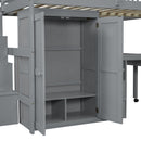 Loft Bed With Stairs, Bookshelf, Drawers, Desk & Wardrobe, Space Saving Multifunctional Furniture