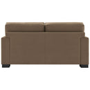 Darya - Loveseat With 3 Pillows - Brown Suede Fabric
