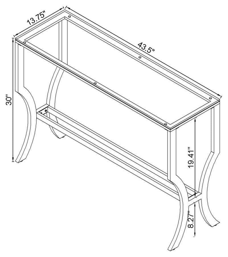Saide - Rectangular Glass Top Entryway Console Table - Chrome