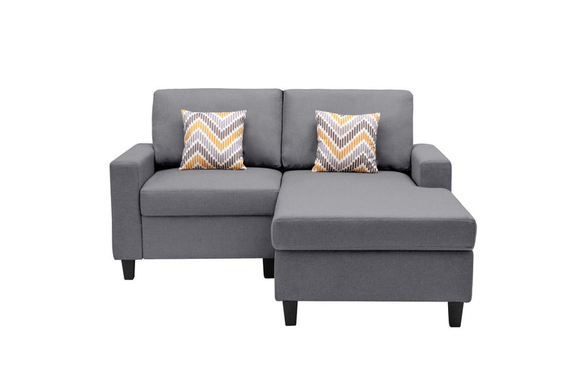 Nolan - Fabric 2-Seater Reversible Sofa With Pillows And Interchangeable Legs