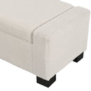 Textured Boucle Ottoman Bench With Hinged Lid For Seating And Storage - Beige
