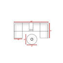 All Weather 4 Person Patio Sofa Set With Fire Pit And Side Table Rustproof - Brown