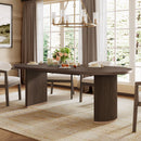 Modern Rustic Oval Dining Table With Double Pedestal Base