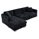 Modern Cloud Sectional Sofa L Shaped Luxury Couch Set With 2 Free Pillows 4 Seat With Oversized Chaise