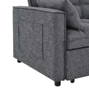 Sienna - Tufted Convertible Sleeper Sofa With Chaise - Gray