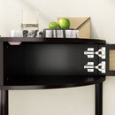 Boho Rattan Semi Circle End Table With Sliding Rattan Door, Storage And Bottom Shelf