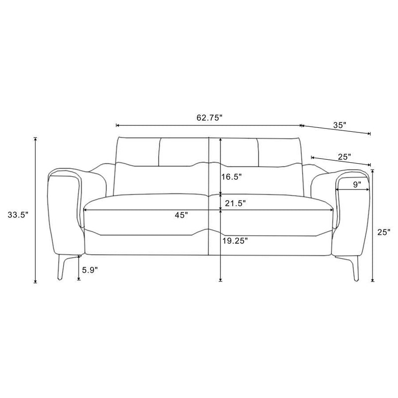 Nolan - 2 Piece Upholstered Sofa Set - Charcoal