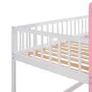 Twin Over Twin Castle Bunk Bed With Ladder - Pink