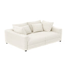 Plush Corduroy 4 Seat Sofa, Modern Comfy Upholstered Sofa Cloud Couch, Deep Seat Couches With Soft Pillows