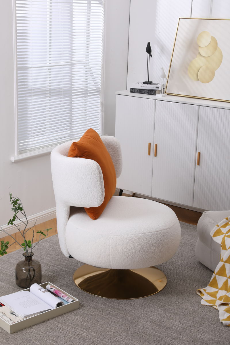 Swivel Accent Chair Armchair, Round Barrel Chair For Living Room Bedroom