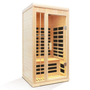 Deluxe Version Plus 1 Person Far Infrared Hemlock Sauna Room With LED Colour Lights - Natural