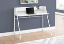 Computer Desk For Home Office, Laptop, Storage Shelves, Marble Look Contemporary & Modern