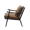 Anzan - Accent Chair - Berham Chestnut Top Grain Leather & Matt Iron