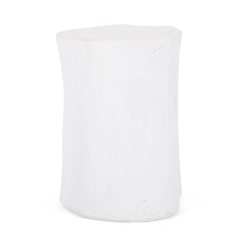 Outdoor, Lightweight Concrete Side Table - Antique White