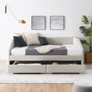 Elegant Daybed With Trundle Upholstered Tufted Sofa Bed