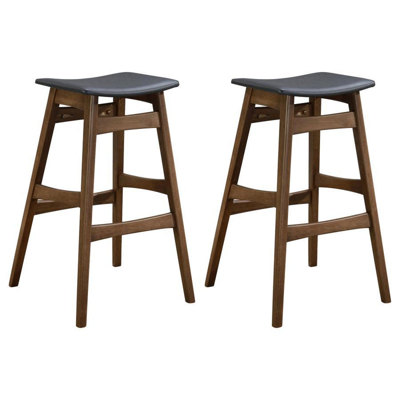 Finnick - Cushioned Backless Bar Stool (Set of 2) - Walnut - Atlantic Fine Furniture Inc