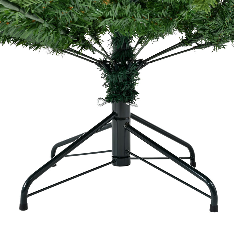 Unlit 7Ft Christmas Tree With Dense Branches, Hinged Design, Realistic Look - Green